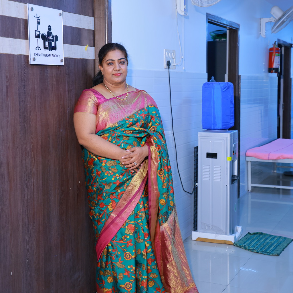 Dr. Sree Vamsee Chetana MBBS, DNB, DM, leading oncologist at Sagar Cancer Care Hospital.